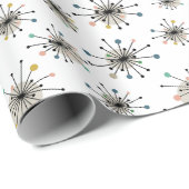 Ditzy Atomic Starburst Retro Mid Century Modern Cadeaupapier (Rol Hoek)