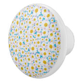 Ditzy Daisies on Blue Custom Ceramic Drawer Knob Keramische Knop (Rechts)