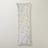 Ditzy Daisies op Blue Custom Body Pillow Lichaamskussen (Achterkant (Verticaal))