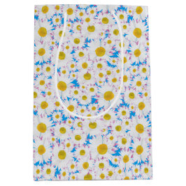 Ditzy Daisies op Blue Custom Medium Gift Bag Medium Cadeauzakje