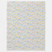 Ditzy Daisies over Blue Custom Fleece Blanket (Voorkant)
