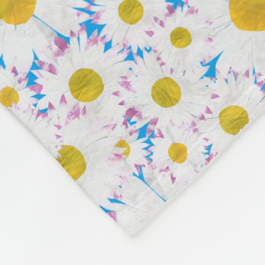 Ditzy Daisies over Blue Custom Fleece Blanket (Hoek)