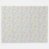Ditzy Daisies over Blue Custom Fleece Blanket Deken (Voorkant (Horizontaal))
