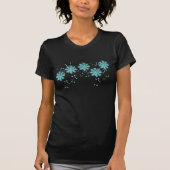 Ditzy Daisy in Scuba Blauw op Bruin T-shirt (Voorkant)
