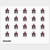 Ditzy Dogs~Border Collie Sticker~Thanksgiving Ronde Sticker (Vel)