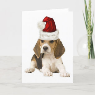 Ditzy Dogs~Original Notecard~Beagle~Kerstmis Feestdagen Kaart