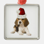 Ditzy Dogs~Original Ornament~Beagle~Kerstmis Metalen Ornament (Voorkant)