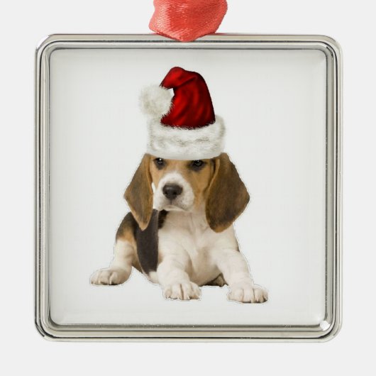 Ditzy Dogs~Original Ornament~Beagle~Kerstmis Metalen Ornament (Voorkant)