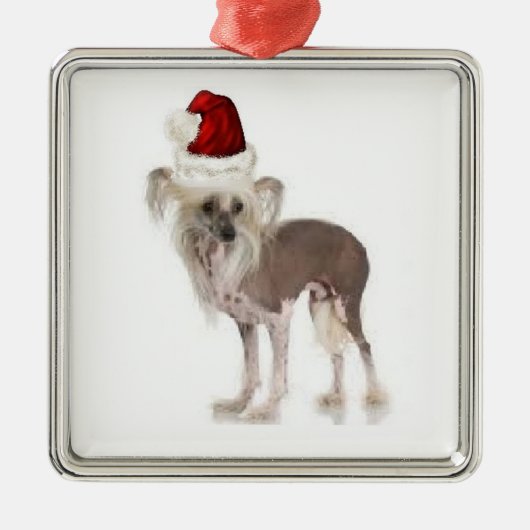 Ditzy Dogs~Original Ornament~Chinese Crested Metalen Ornament (Voorkant)