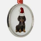 Ditzy Dogs~Original Ornament~Dachshund Metalen Ornament (Rechts)