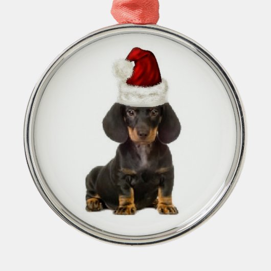 Ditzy Dogs~Original Ornament~Dachshund Metalen Ornament (Voorkant)