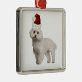 Ditzy Dogs~Origineel Ornament~Kerstmis~Maltees Metalen Ornament (Rechts)
