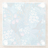 Ditzy Floral:  lentedesign. Glazen Onderzetter (Achterkant)