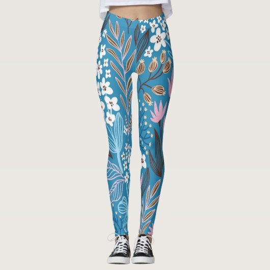 Ditzy Floral:  lentedesign. Leggings (Voorkant)