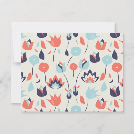 Ditzy Floral Pattern Specialized Stationery Notitiekaartje (Achterkant)