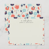 Ditzy Floral Pattern Specialized Stationery Notitiekaartje (Voorkant / Achterkant)