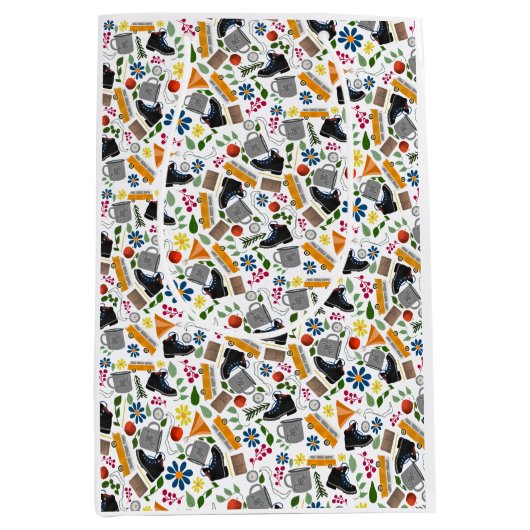 Ditzy grillig wandelpatroon | Folk Art Outdoor Medium Cadeauzakje (Voorkant)