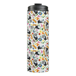 Ditzy grillig wandelpatroon | Folk Art Outdoor Thermosbeker