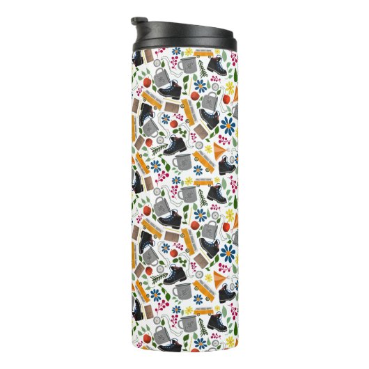 Ditzy grillig wandelpatroon | Folk Art Outdoor Thermosbeker (Geroteerd rechts)