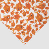 Ditzy Oranje Fishing Pattern Aangepast weefseldocu Tissuepapier (Detail)