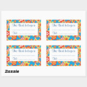 Ditzy Oranje Flowers Stick-on Bookplaten Rechthoekige Sticker (Vel)