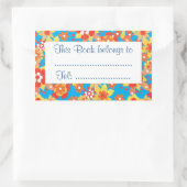 Ditzy Oranje Flowers Stick-on Bookplaten Rechthoekige Sticker (Tas)