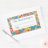 Ditzy Oranje Flowers Stick-on Bookplaten Rechthoekige Sticker (Envelop)