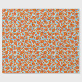 Ditzy Sinaasappel Vissen op Watery Blue Wrapping P Cadeaupapier (Vlak)