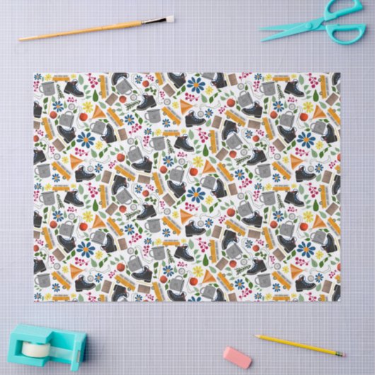 Ditzy Whimsical Hiking Pattern | Folk Art Outdoor Tissuepapier (Craft)