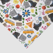 Ditzy Whimsical Hiking Pattern | Folk Art Outdoor Tissuepapier (Detail)