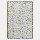 Ditzy White Daisies on Sky Blue Background Deken (Voorkant Verticaal)