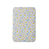 Ditzy White Daisies op Blue Custom Bath Mat (Voorkant Verticaal)