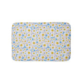 Ditzy White Daisies op Blue Custom Bath Mat (Voorkant)