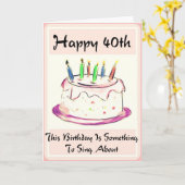 Diva' 40th Birthday Card for Baby Boomer Women Kaart (Gele Bloem)