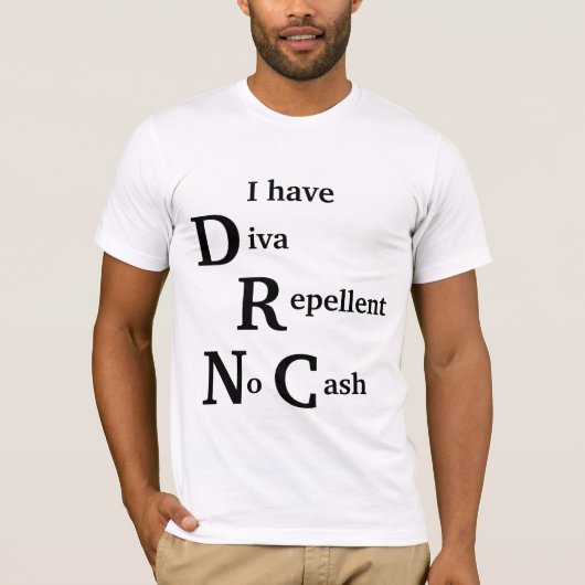 Diva Afstotend Geen Contant Geld T-shirts (Voorkant)