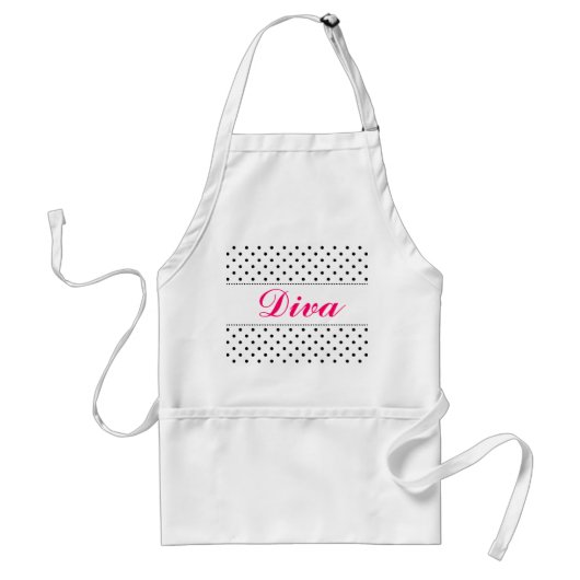Diva apron voor vrouwen | naam standaard schort (Voorkant)