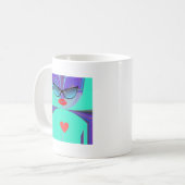 Diva Aura Vibrante Zonnebril Rood Hart Designer Ke Koffiemok (Voorkant links)