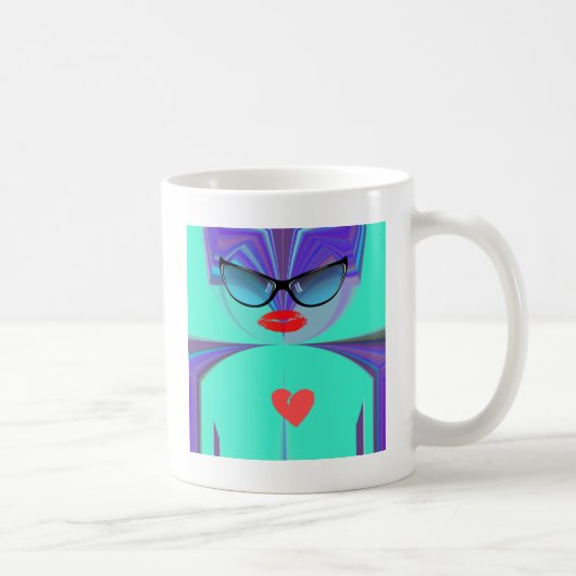Diva Aura Vibrante Zonnebril Rood Hart Designer Ke Koffiemok (Rechts)