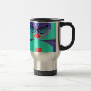 Diva Aura Vibrante Zonnebril Rood Hart Designer Ke Reisbeker