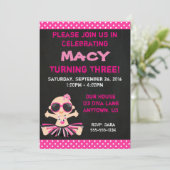 Diva Baby verjaardagsuitnodiging Kaart (Staand voorkant)