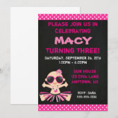 Diva Baby verjaardagsuitnodiging Kaart (Voorkant / Achterkant)