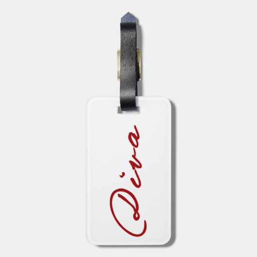 "DIVA"-Bagagelabels personaliseren Bagagelabel (Achterkant verticaal)