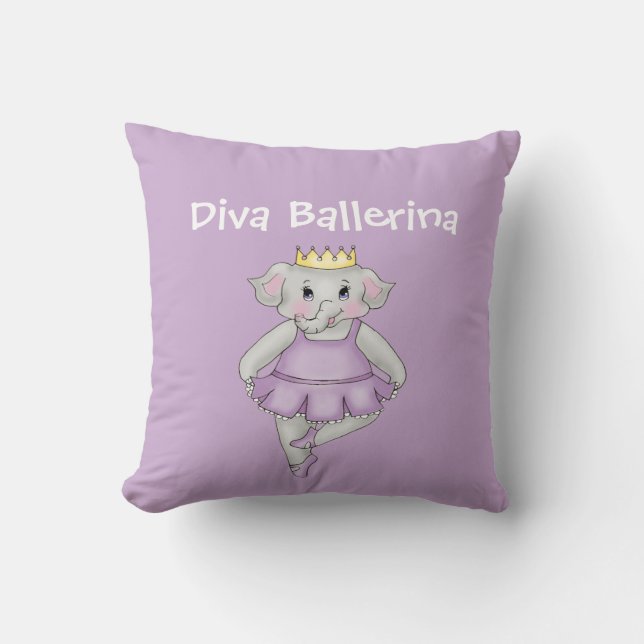 Diva Ballerina Paars Kussen (Voorkant)