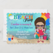 Diva Beach Party Invitation Kaart (Voorkant)