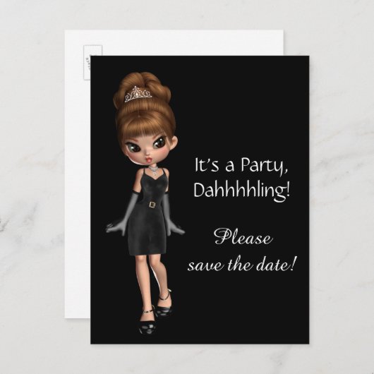 Diva Bewaar de datum Aankondigingskaart (Voorkant / Achterkant)