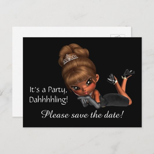 Diva Bewaar de datum Aankondigingskaart (Voorkant / Achterkant)