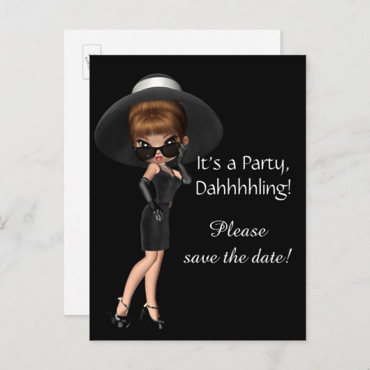 Diva Bewaar de datum Aankondigingskaart (Voorkant / Achterkant)