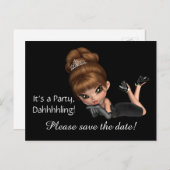 Diva Bewaar de datum Aankondigingskaart (Voorkant / Achterkant)