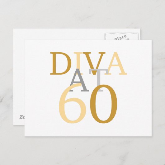 Diva bij 60 briefkaart (Voorkant / Achterkant)