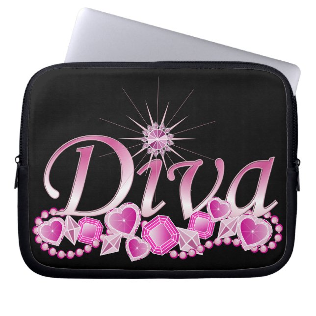 Diva Bling Laptop Sleeve (Voorkant)